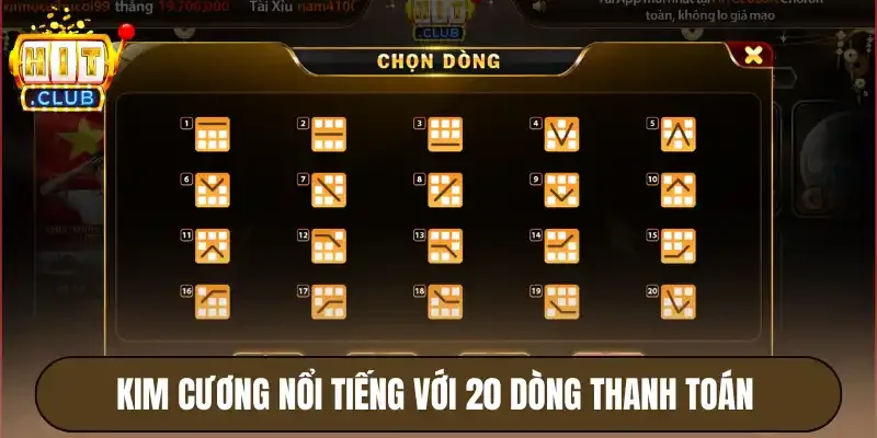 Kim Cương Hitclub - Slot 20 Dòng, Tỷ Lệ Thưởng Lên Đến X85 2 Kim cương nổi tiếng với 20 dòng thanh toán