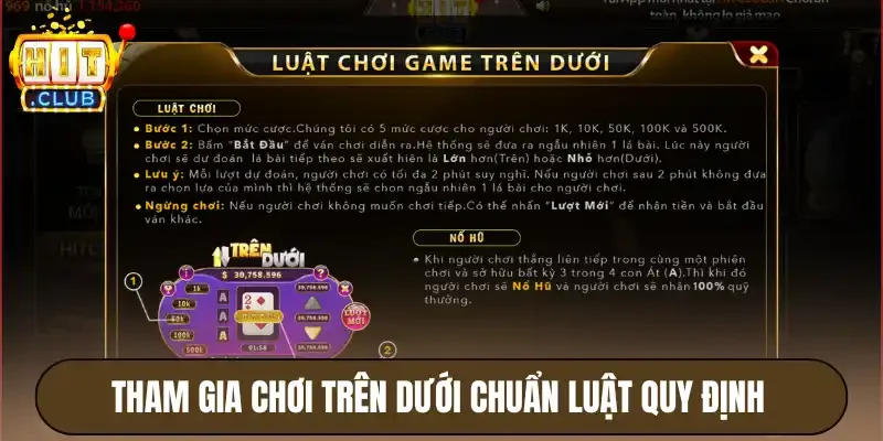 Trên Dưới Hitclub - Slot Game Cơ Bản, Nổ Hũ Trúng Lớn 3 Tham gia chơi trên dưới chuẩn luật quy định
