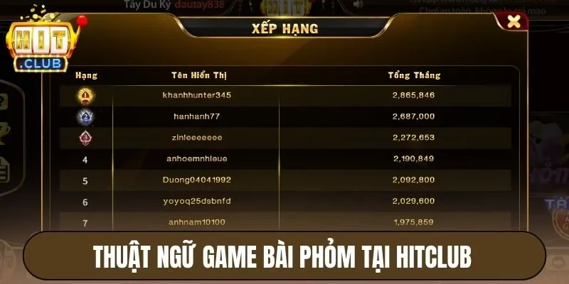 Phỏm Hitclub - Tham Gia Game Bài Đặc Sắc Với Mức Thưởng Lớn 4 Thuật ngữ game bài phỏm tại Hitclub
