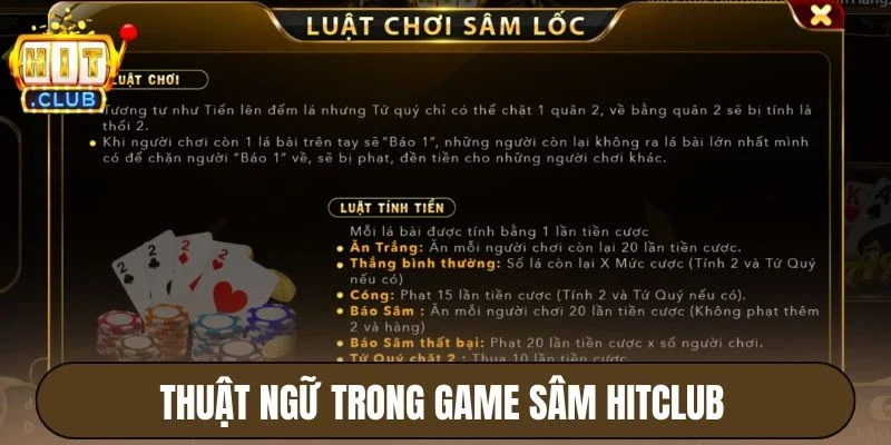 Sâm Hitclub - Chơi Nhanh Thắng Lớn, Thưởng Hậu Hĩnh 4 Thuật ngữ trong game Sâm Hitclub